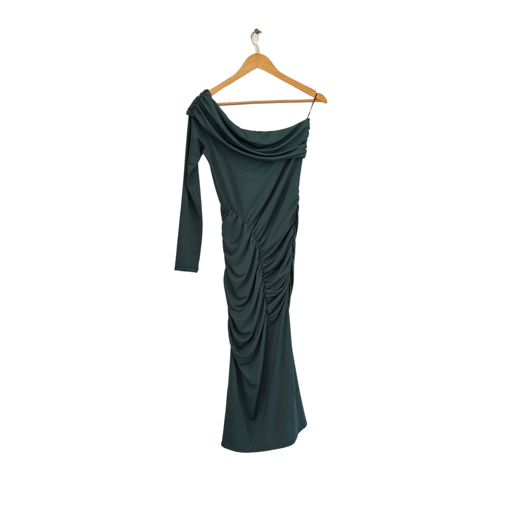 H&M Green Cinched Midi Dress | Brand New |