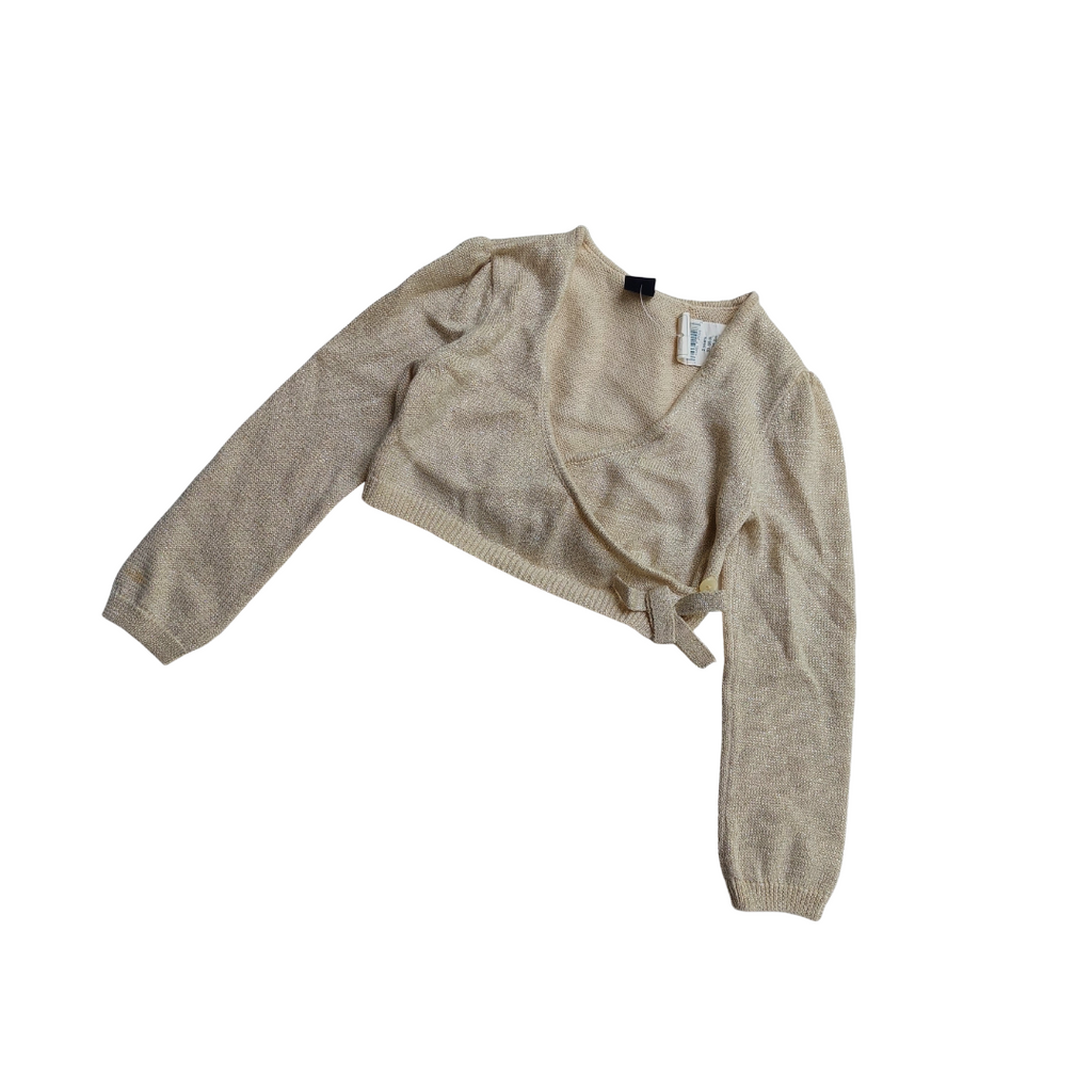 Gap Beige Metallic Wrap Crop Top (2 Years) | Brand New |