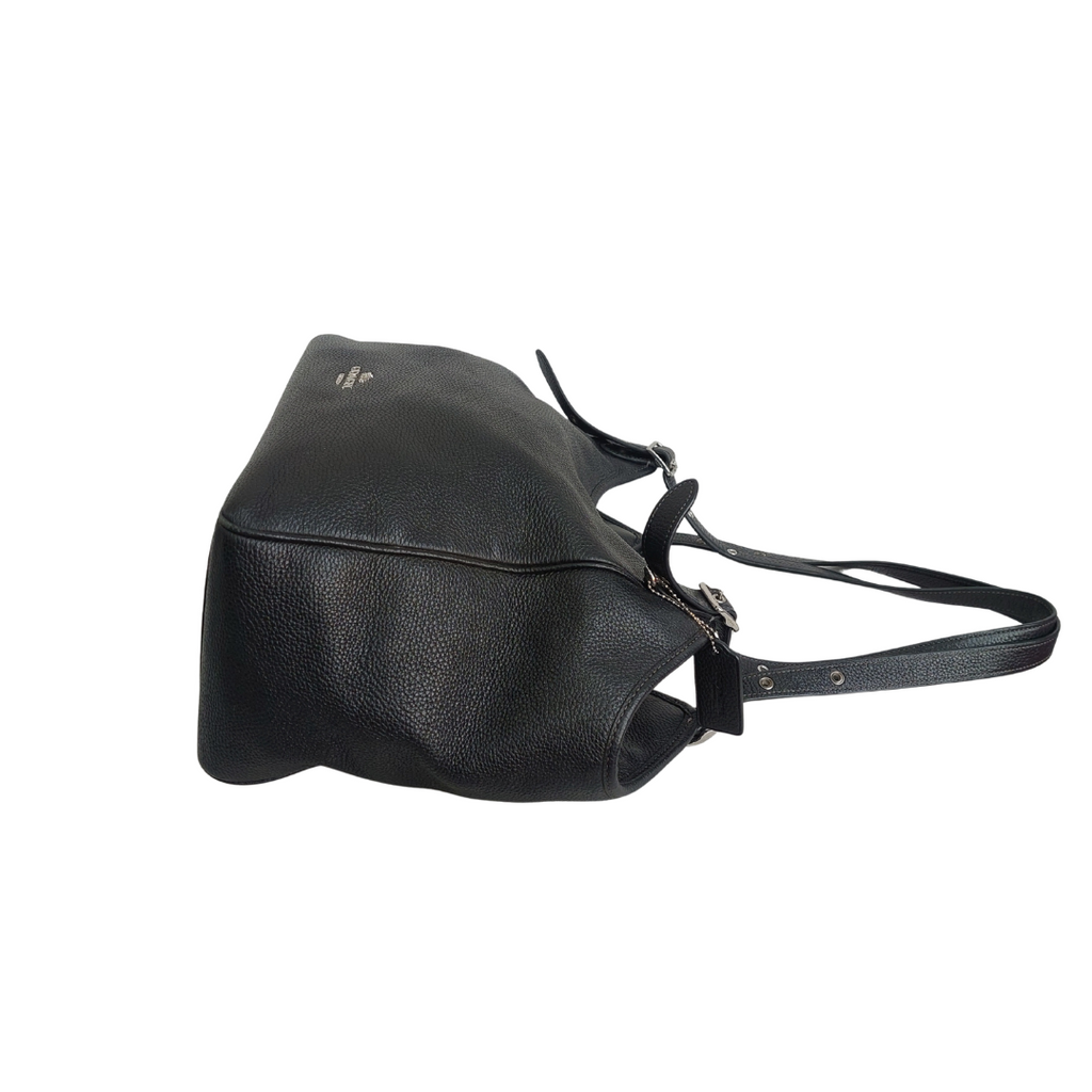Coach Black Pebbled Leather “Meadow” Shoulder Bag | Pre Loved |