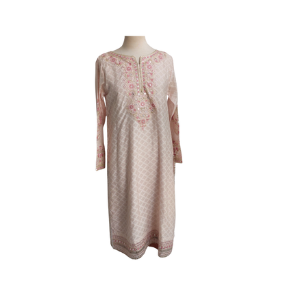Threads & Motifs Light Pink Mirror Embroidered Outfit (3 Pieces) | Gently Used |