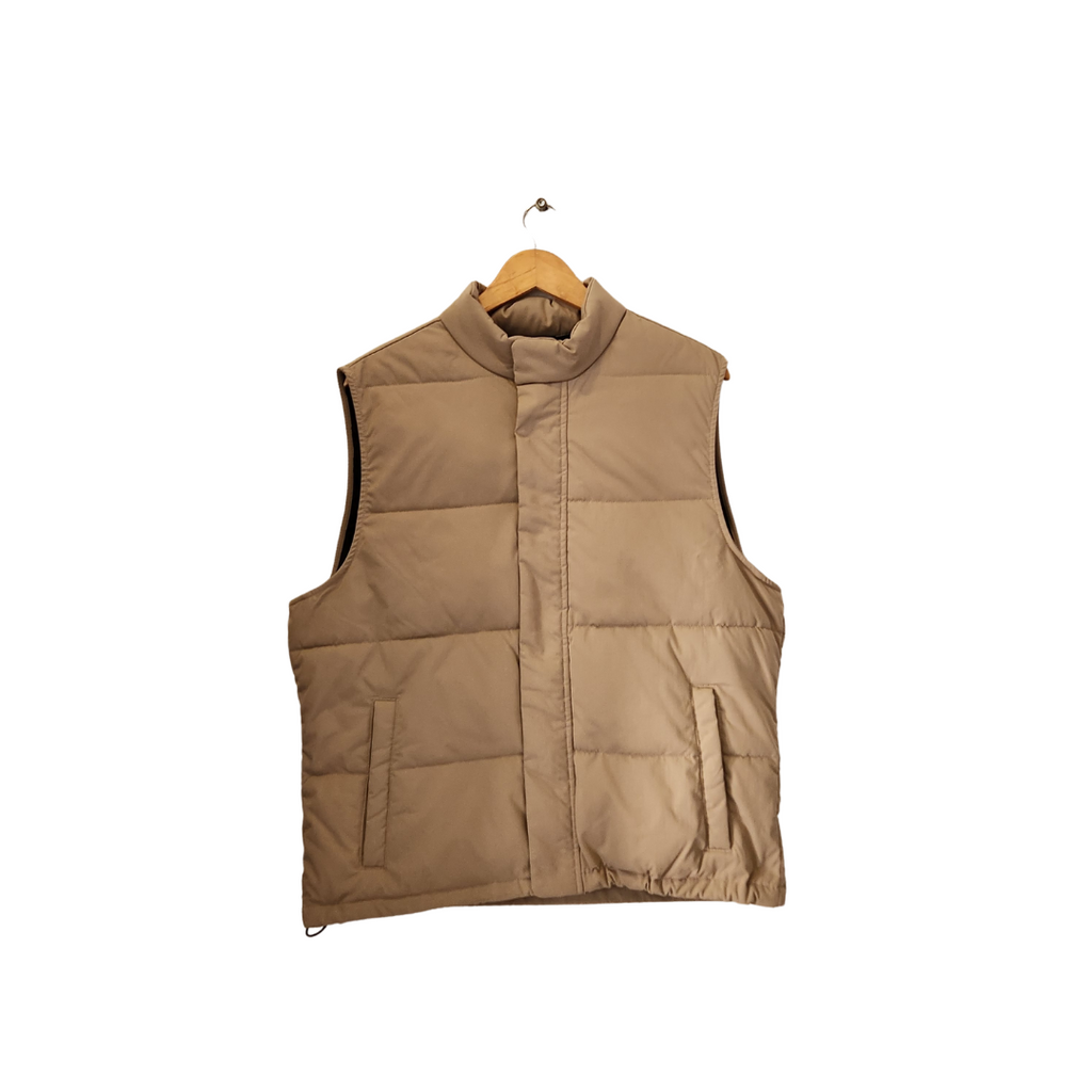 ZARA Men's Beige Sleeveless Puffer Jacket | Gently Used |