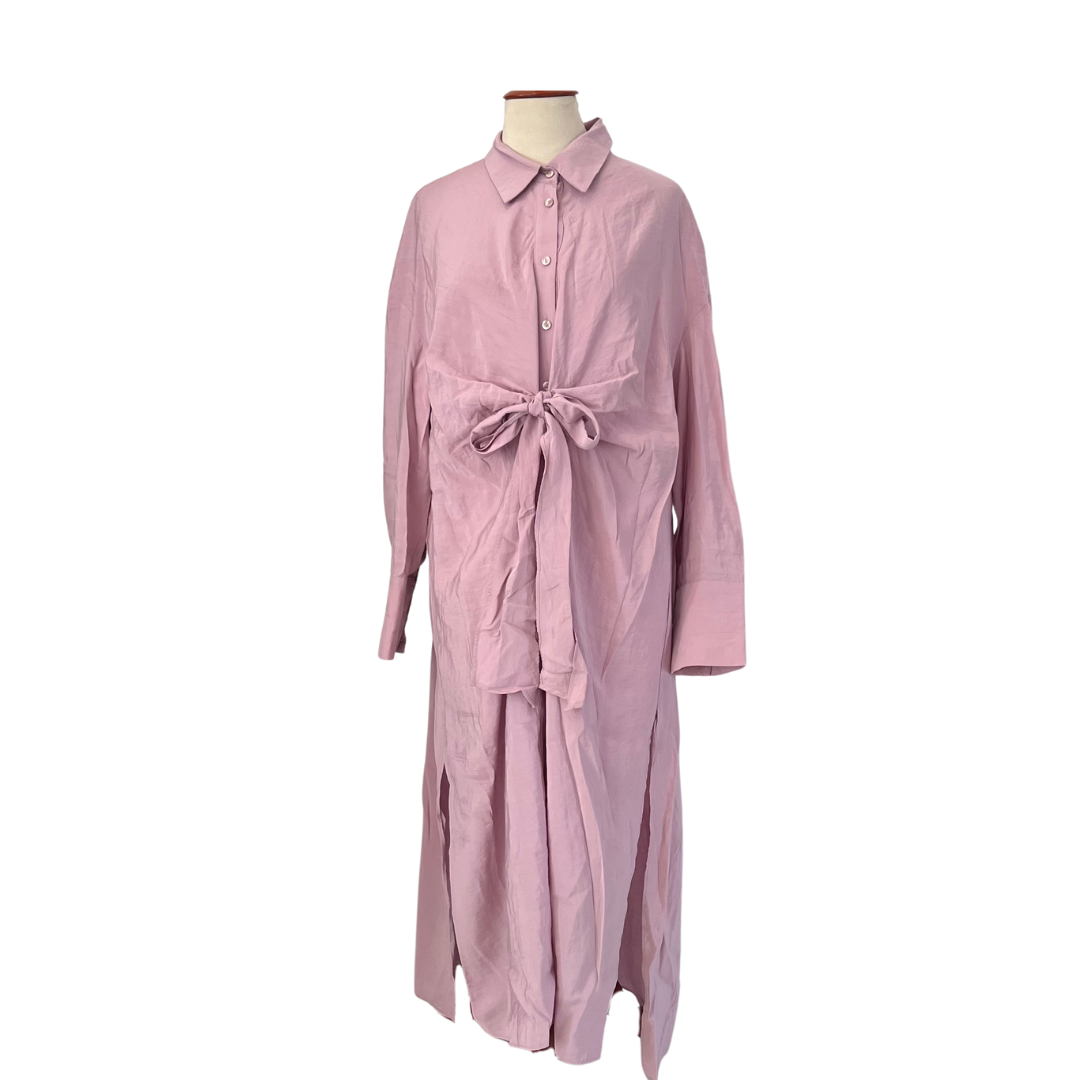 Zara Lilac Tie-up Button Down Dress | Pre Loved