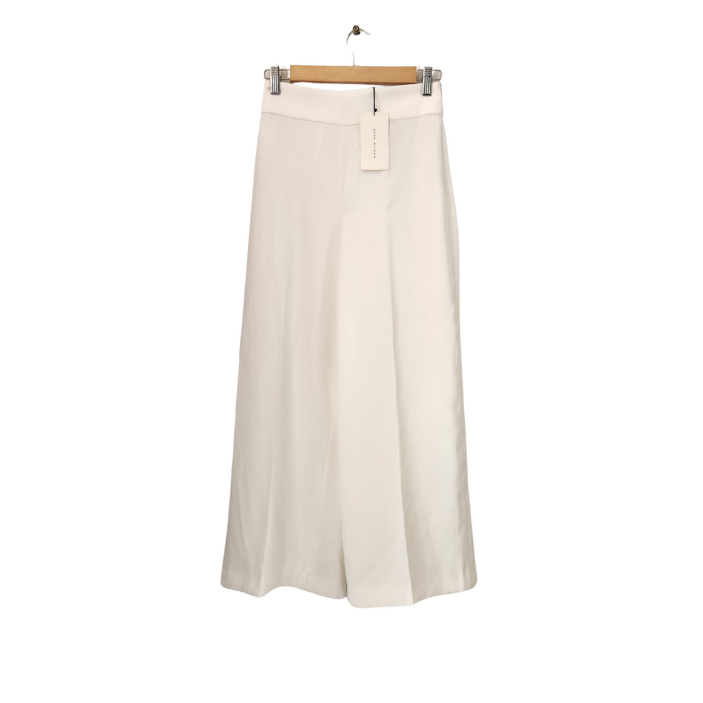 ZARA White Wide-leg High-waisted Pants | Brand New |