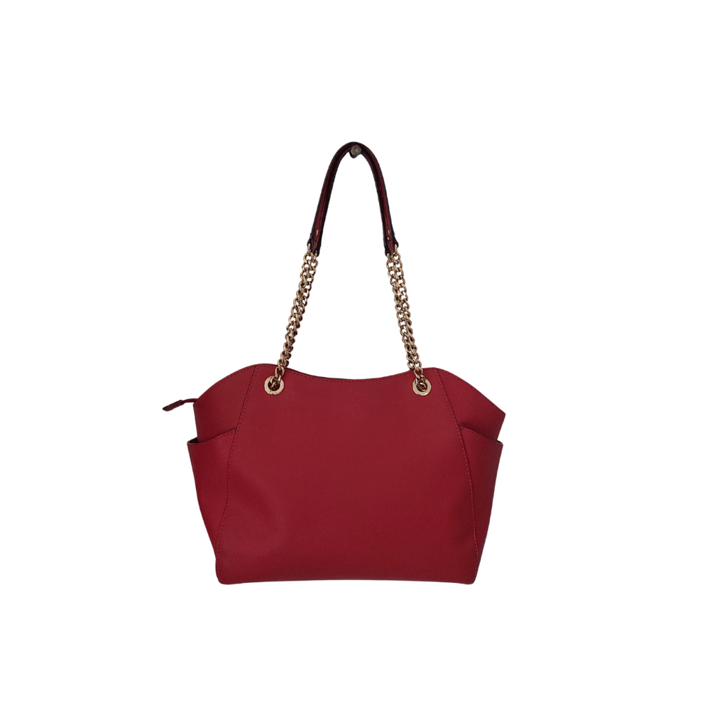 Michael Kors Red Jet Set Travel Large Chain Shoulder Tote Bag | Pre Loved |