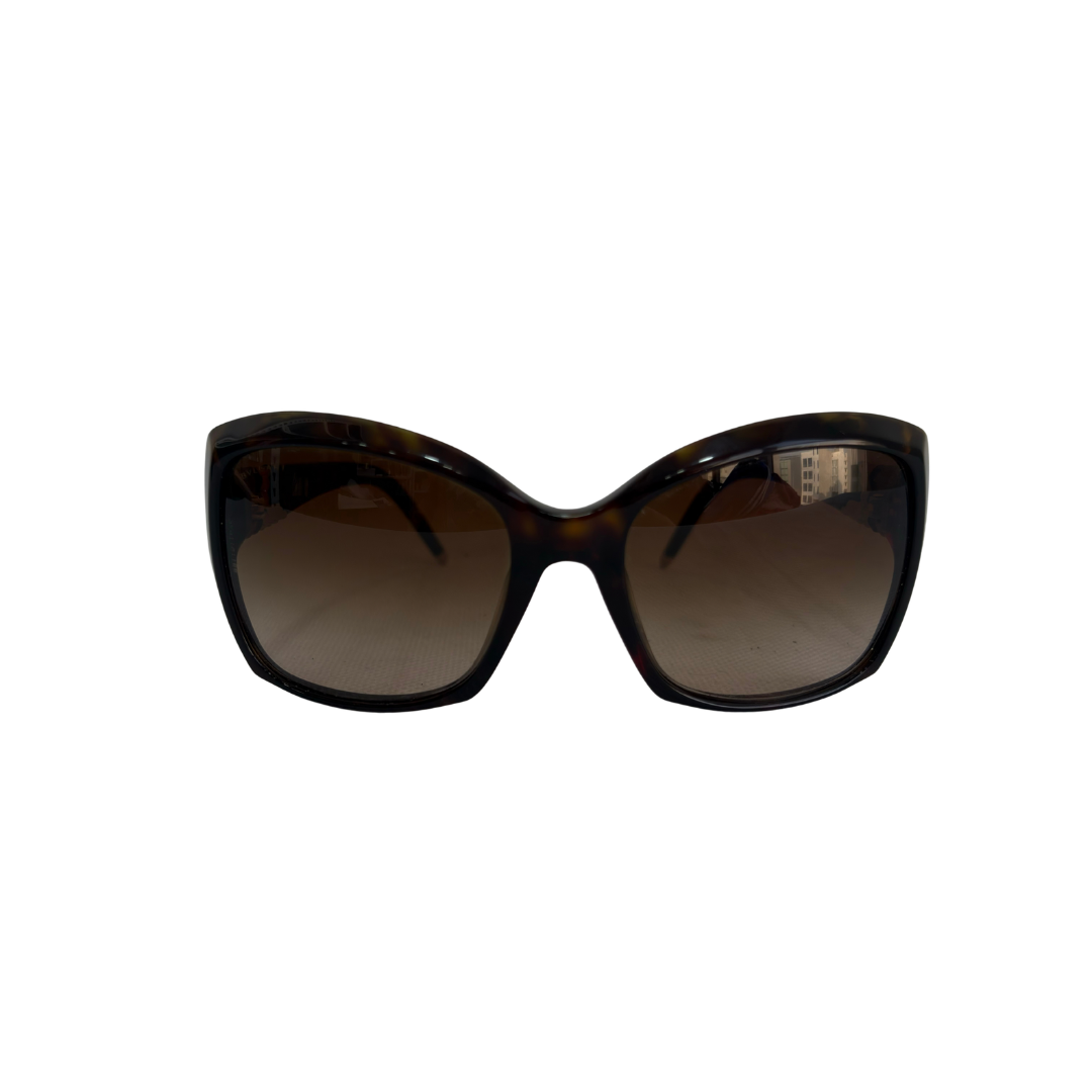 Bvlgari Dark Havana Oversized Butterfly Sunglasses | Pre Loved |