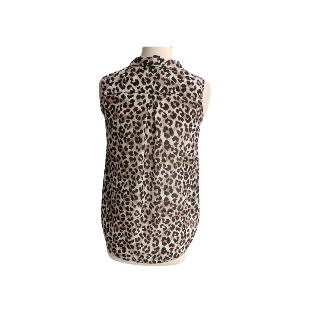 H&M Animal Print Sleeveless Semi-Sheer Top | Like New |