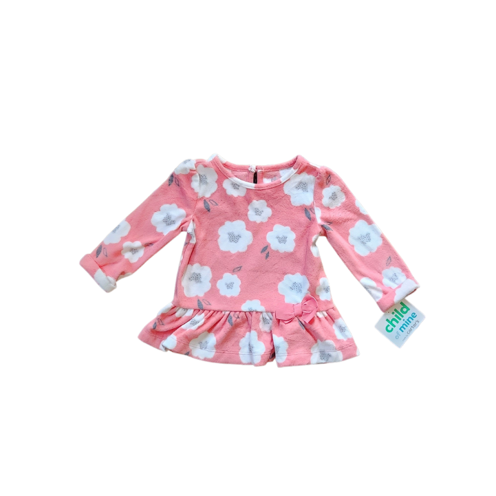 Child of Mine By Carter's Pink and Floral Fleece Top (3-6 months) | Brand New |