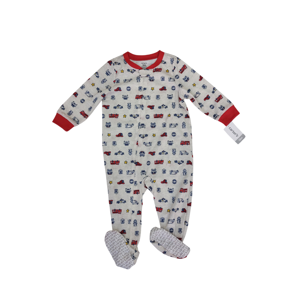 Carter Light Grey 'Car' Romper | Brand New |