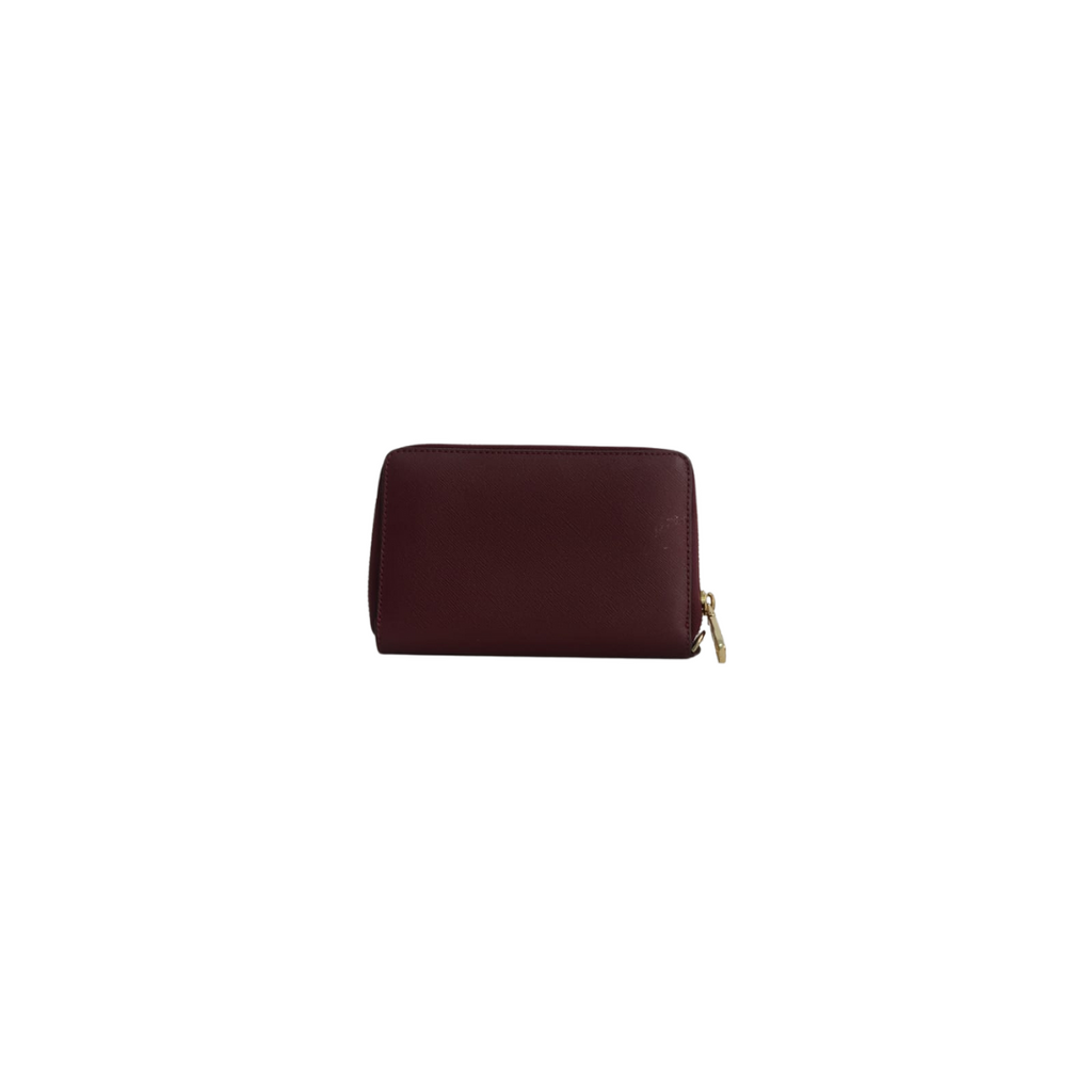 Tory Burch Burgundy Leather Zip-Around Wallet | Pre Loved |