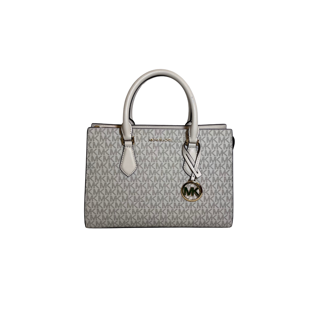 Michael Kors Cream Multi Signature Sheila Medium Logo Satchel Bag | Gently Used |