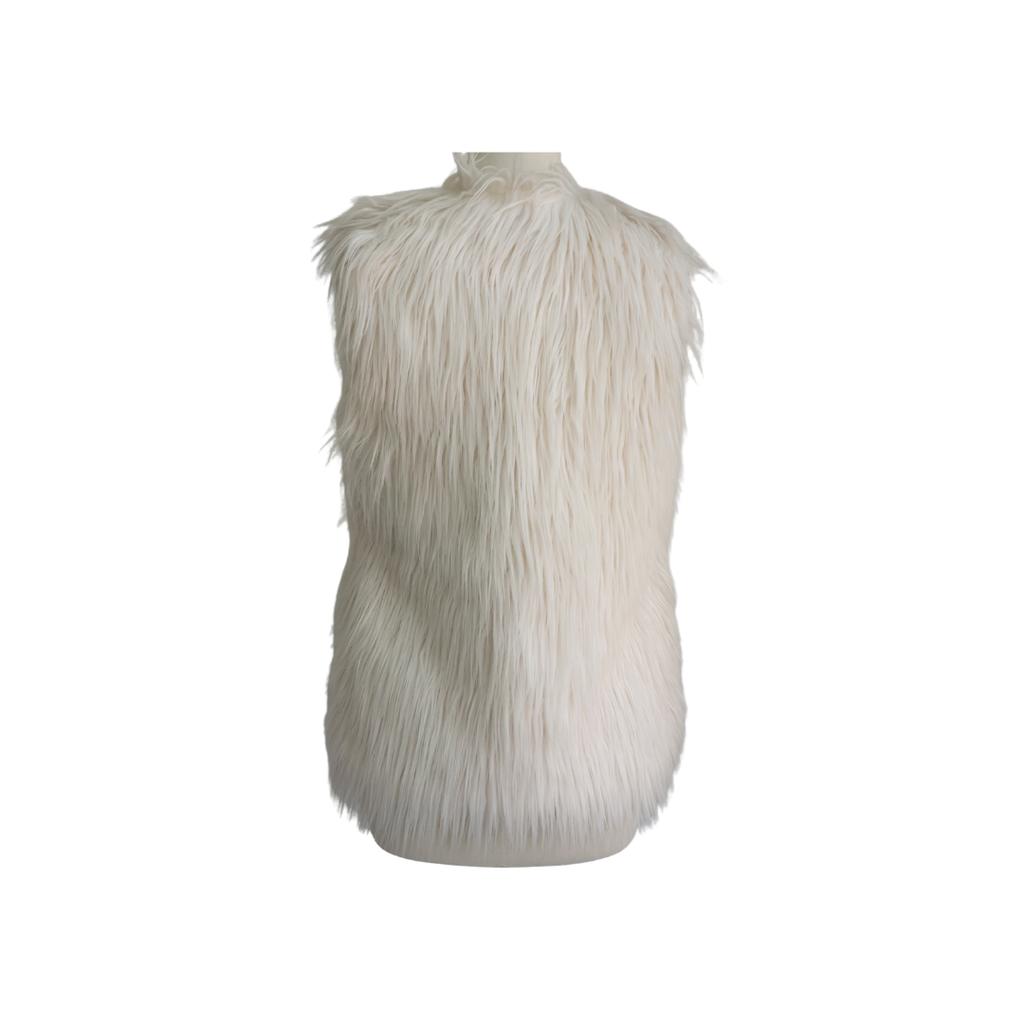 Forvever21 White Faux Fur Sleeveless Vest | Brand New |