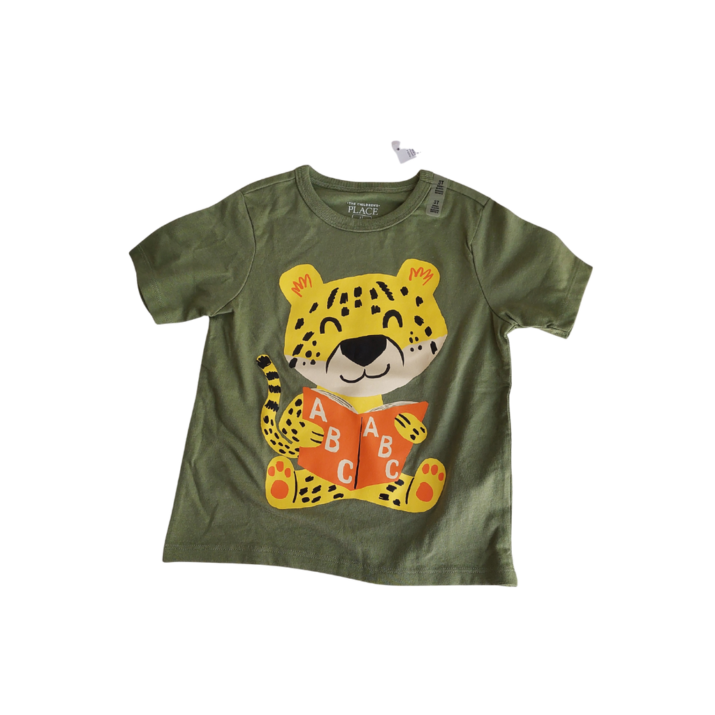 The Children Place Green Cat Printed Shirt (3T) | Brand New |