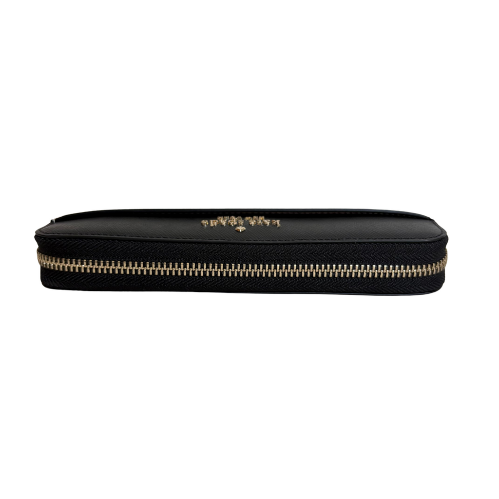 Kate Spade Black & Beige Leather Large 'Madison' Continental Wallet | Brand New |