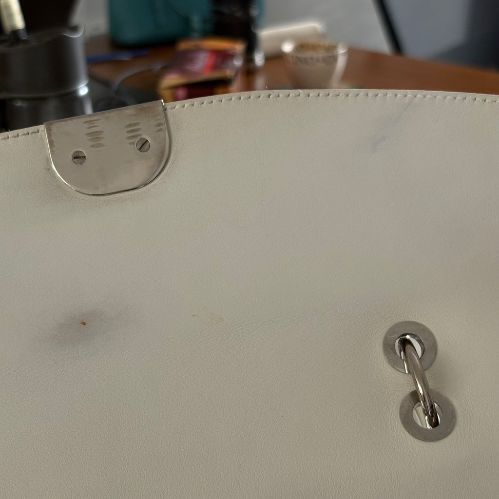 Salvatore Ferragamo White Leather Vintage Top Handle Bag | Pre Loved |