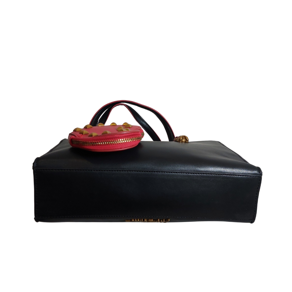 Betsey Johnson Black Frenchie 3-Compartment Satchel Bag | Pre Loved |