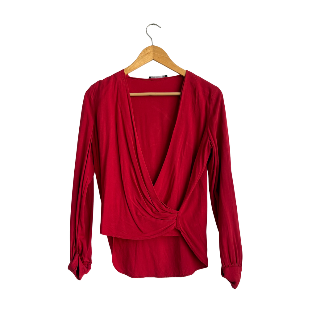 Mango Red Long Sleeve Wrap Top | Gently Used |