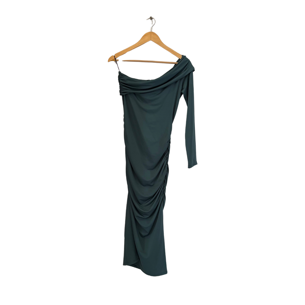 H&M Green Cinched Midi Dress | Brand New |