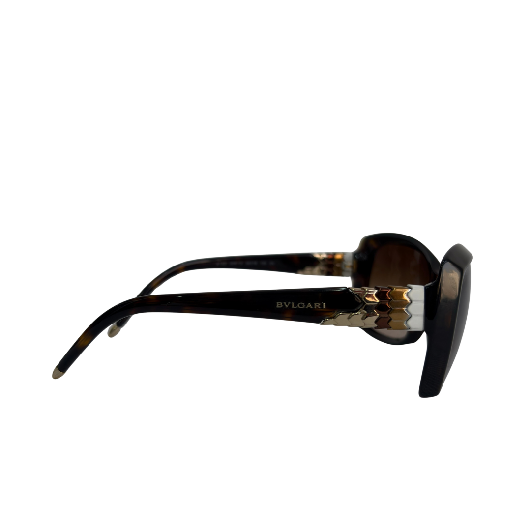 Bvlgari Dark Havana Oversized Butterfly Sunglasses | Pre Loved |