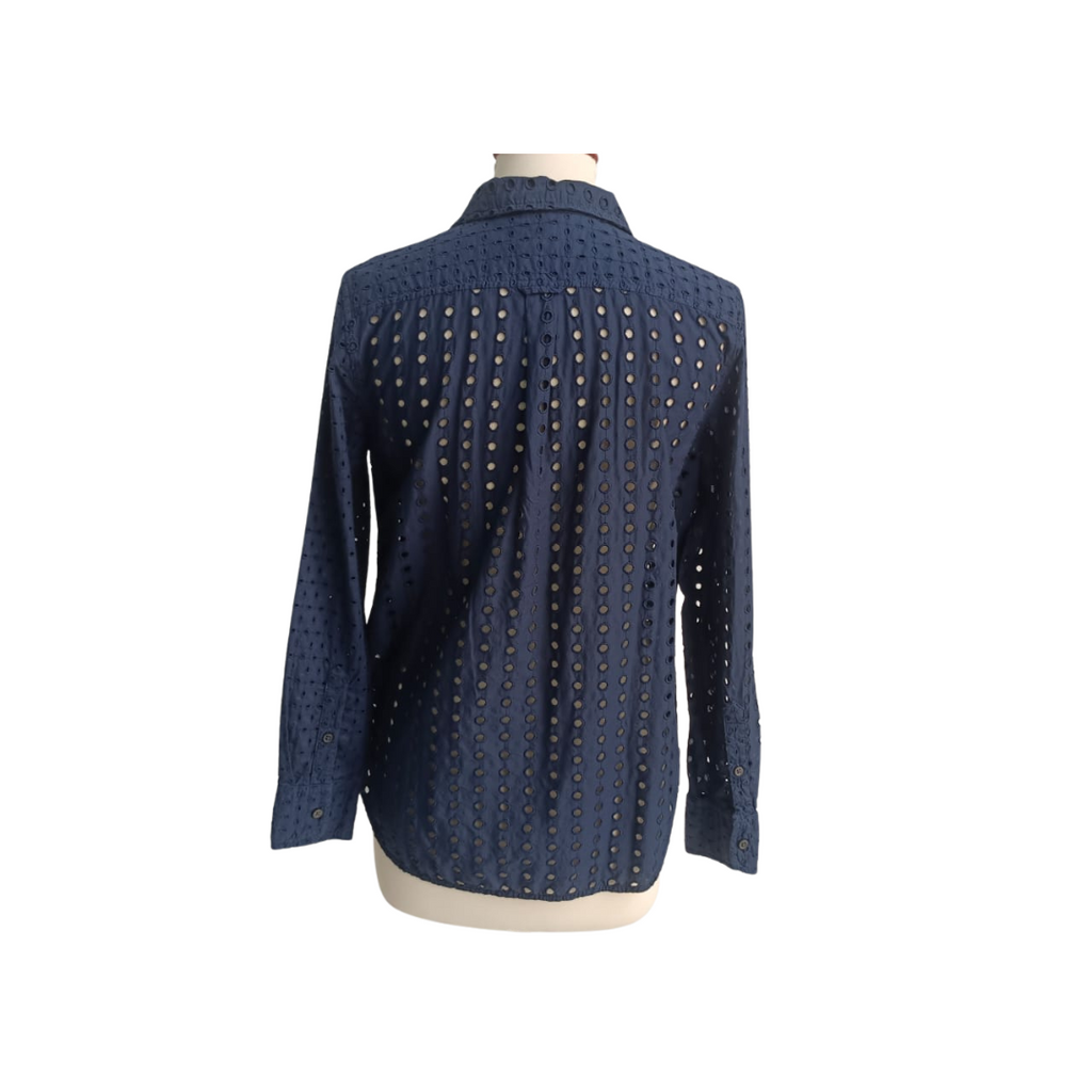 J.Crew Navy Cutwork Button Down Shirt | Gently Used |