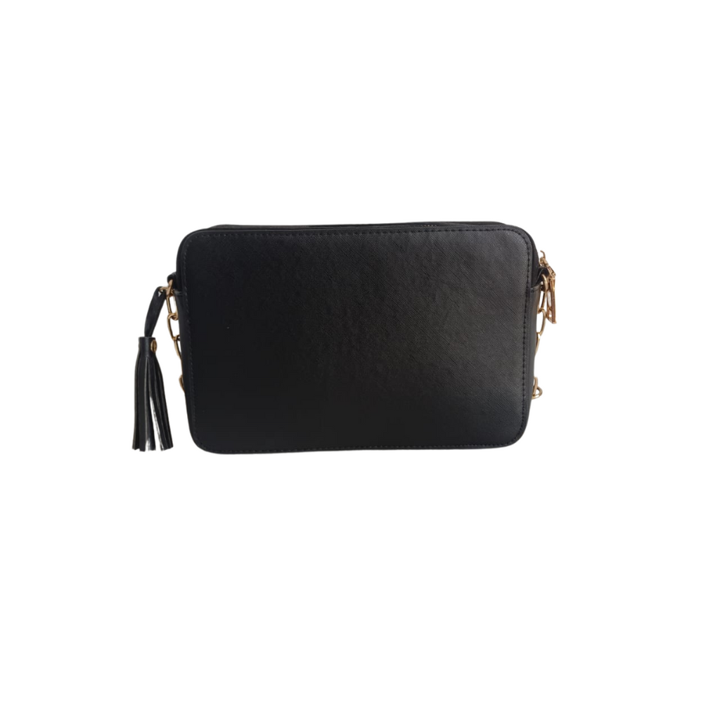 River Island Black Embossed Monogram Crossbody Bag | Pre Loved |