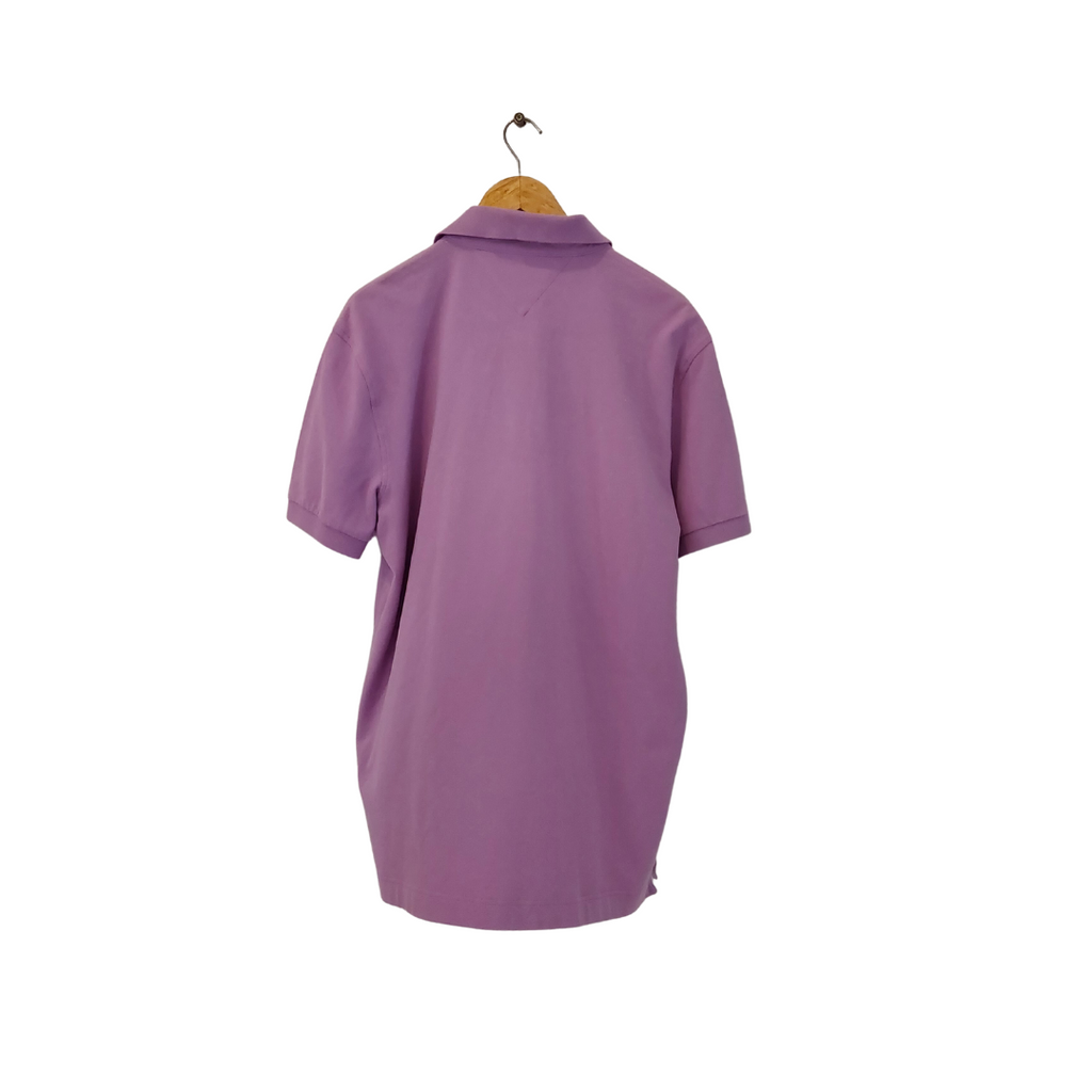 Tommy Hilfiger Purple Men's Polo Shirt | Pre Loved |