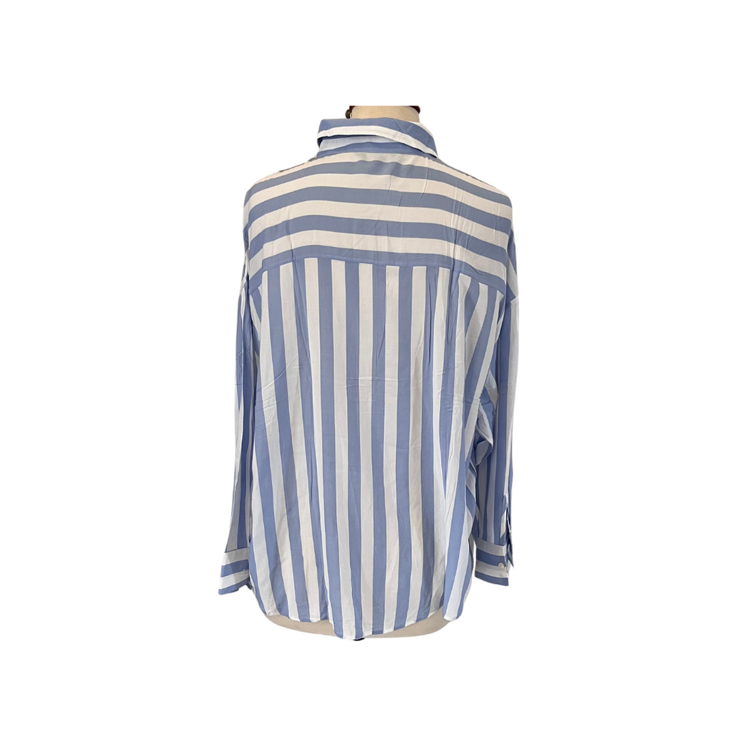 F&F Blue & White Striped Soft Collared Shirt | Pre Loved |