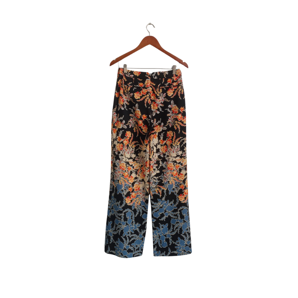 BCBG Black Floral Printed Wide Leg Pants | Pre Loved |