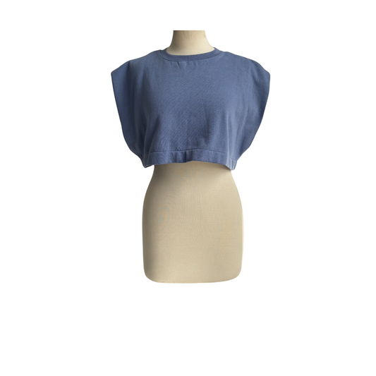 Zara Light Blue Cropped Sweatshirt | Gently Used |