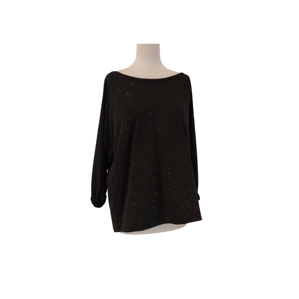 H&M Black Glitter Long-Sleeve Top | Gently Used |
