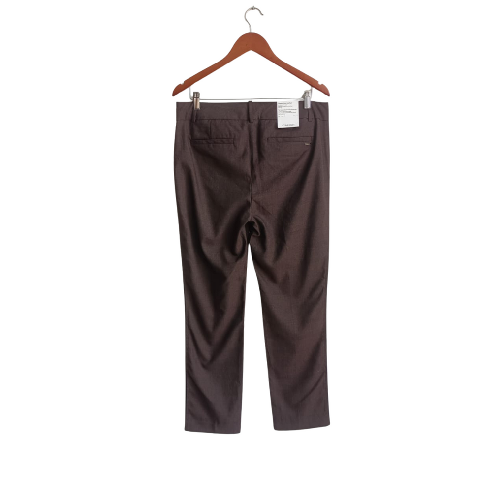 Calvin Klein Dark Brown Straight Leg Pants | Brand New |