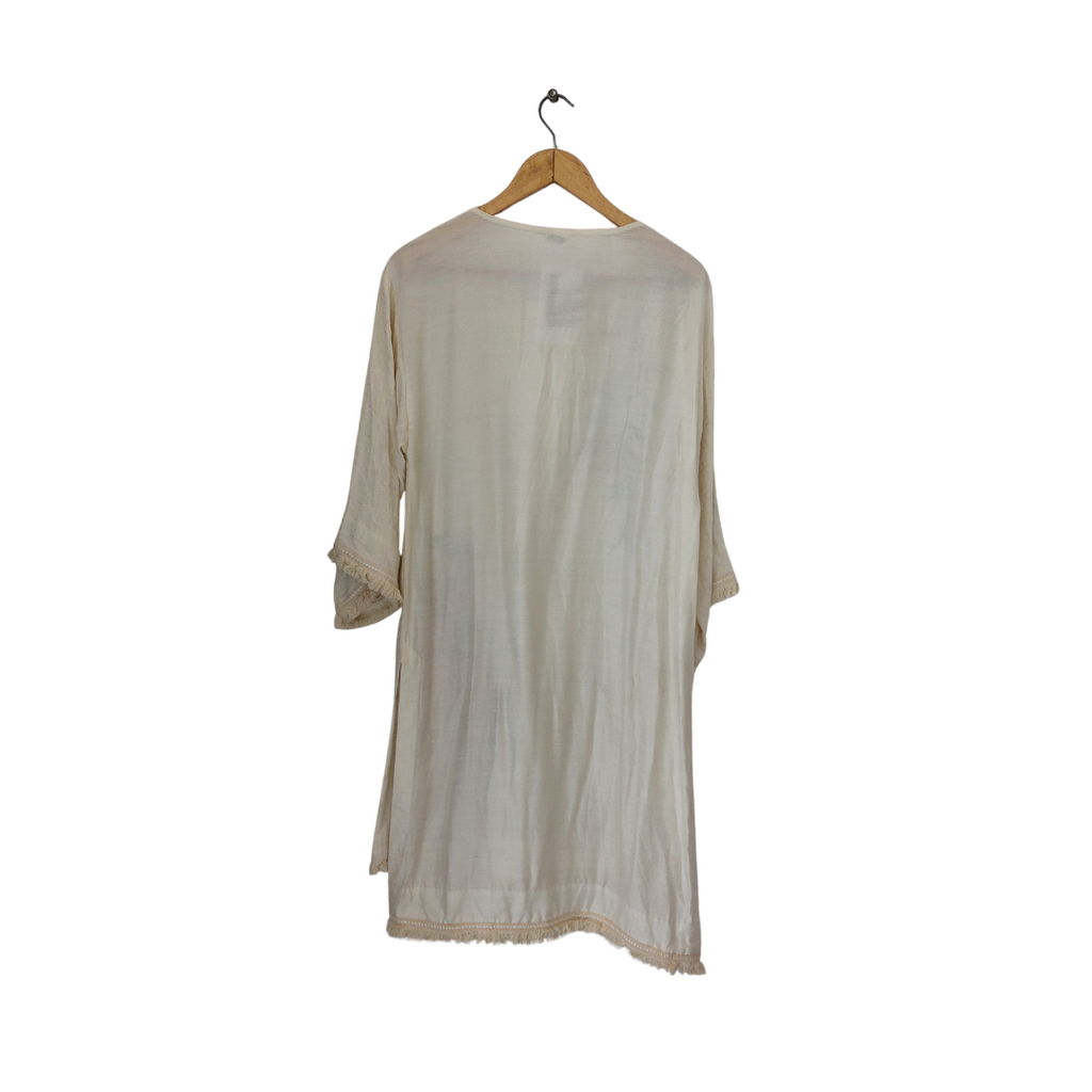 Sapphire Cream Embroidered Pearl Detail Kurta | Brand New |