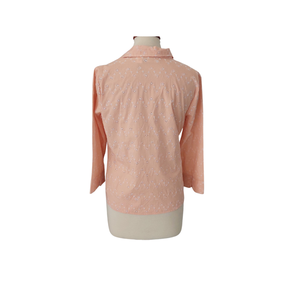Villager By Liz Claiborne Peach Chicken Collared Shirt | Like New |