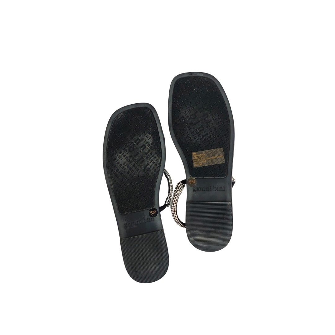 Gianni Binni Black Rhinestone Sandals | Like New |