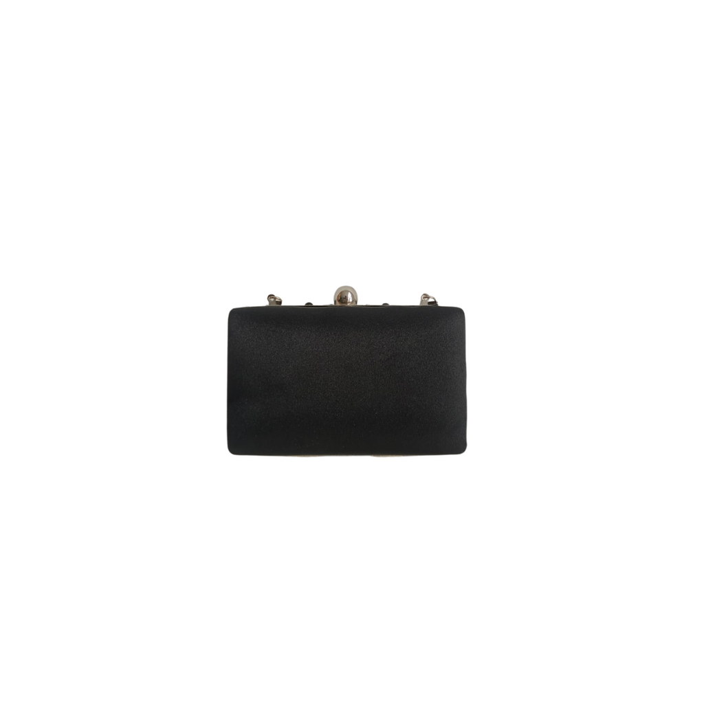 Splash Black Embellished Satin Clutch | Brand New |