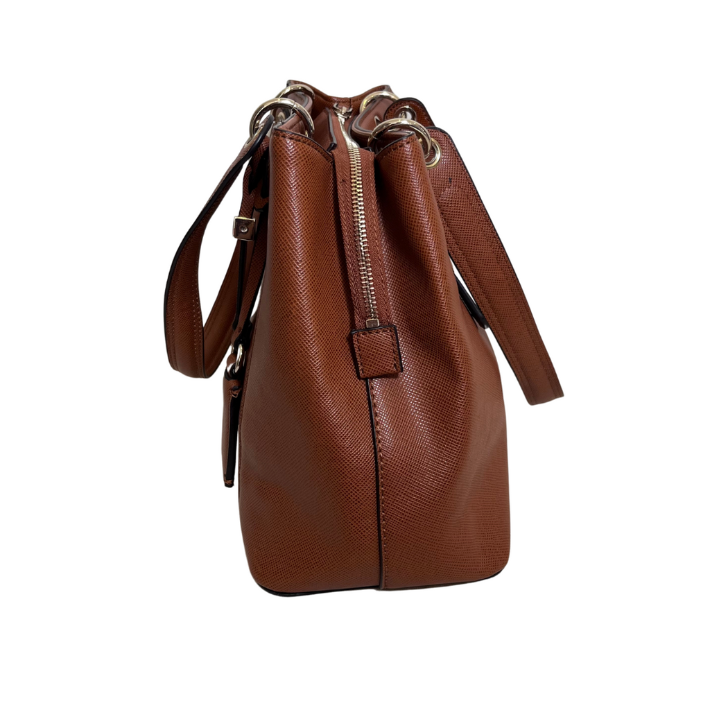 Guess Brown Kamryn Shopper Tote Bag | Gently Used |