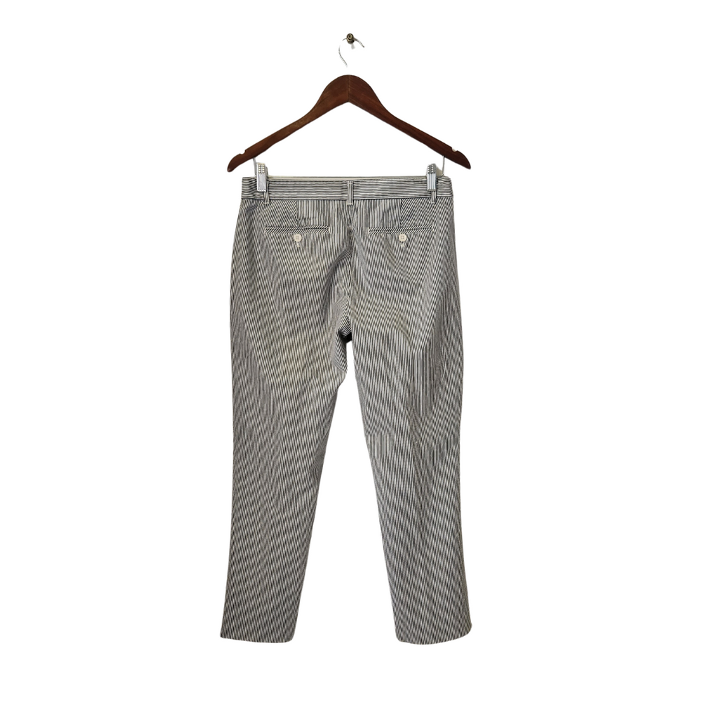 Gap Grey & White Striped Slim Cropped Pants | Gently Used |