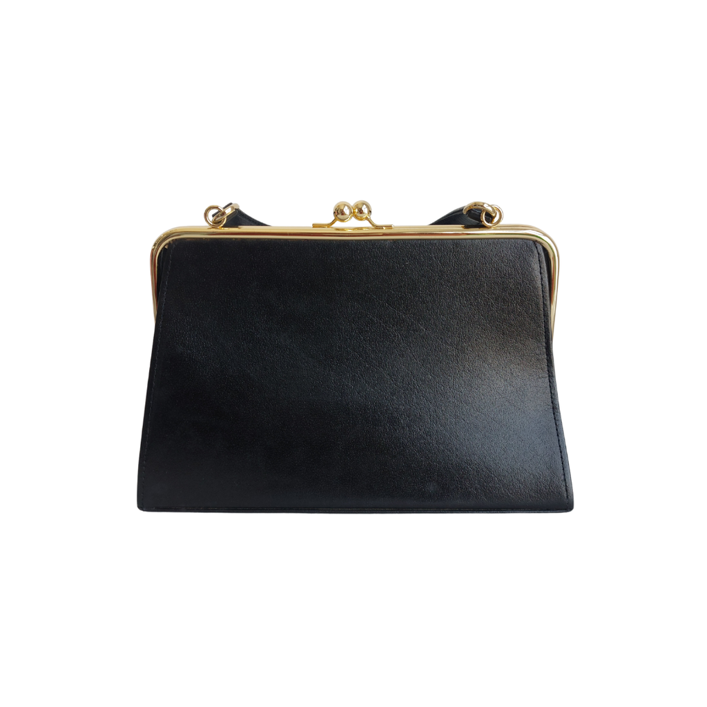 Jafferjees Black Leather Handbag | Pre Loved |