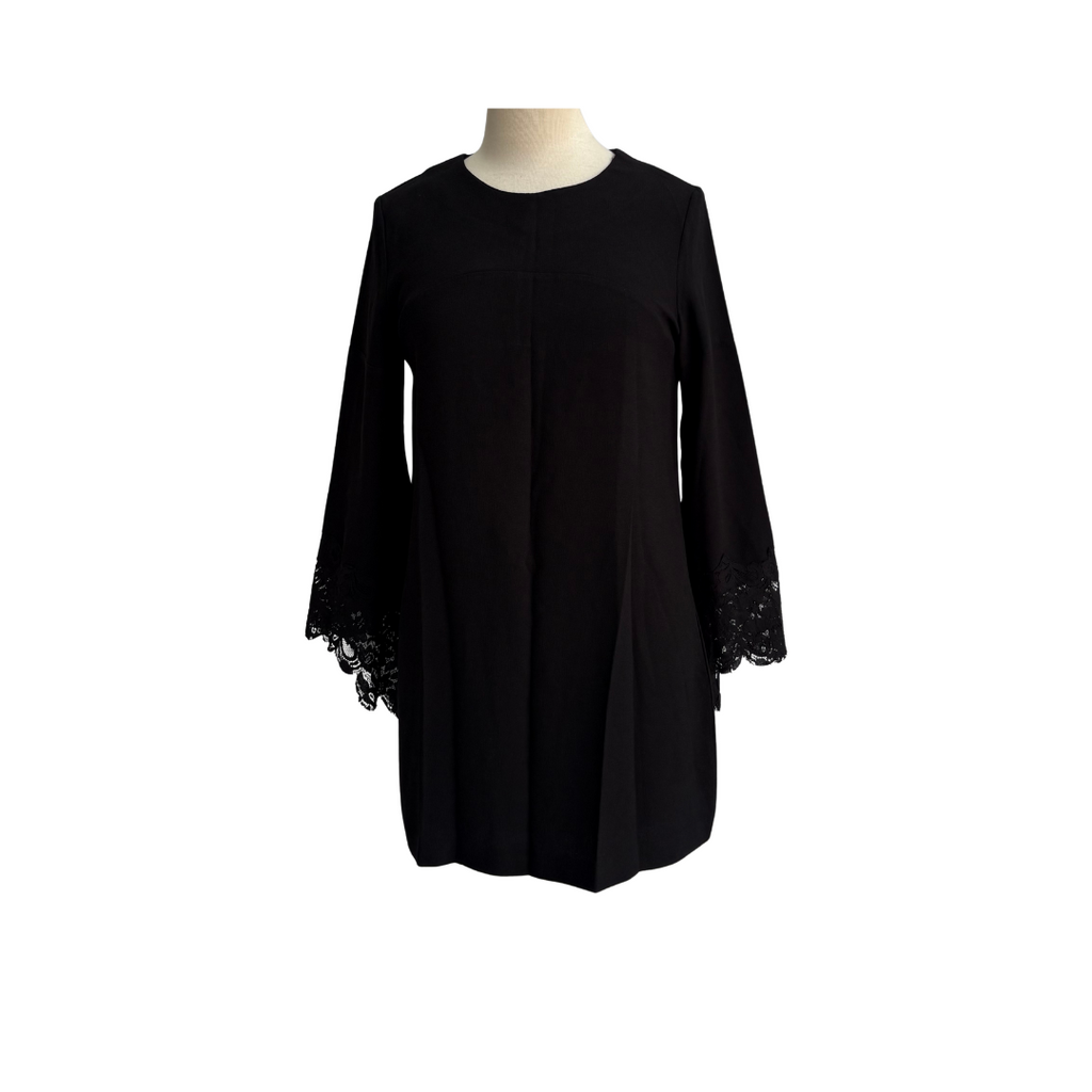 Zara Black Lace detail Sleeve Short Dress | Pre Loved |