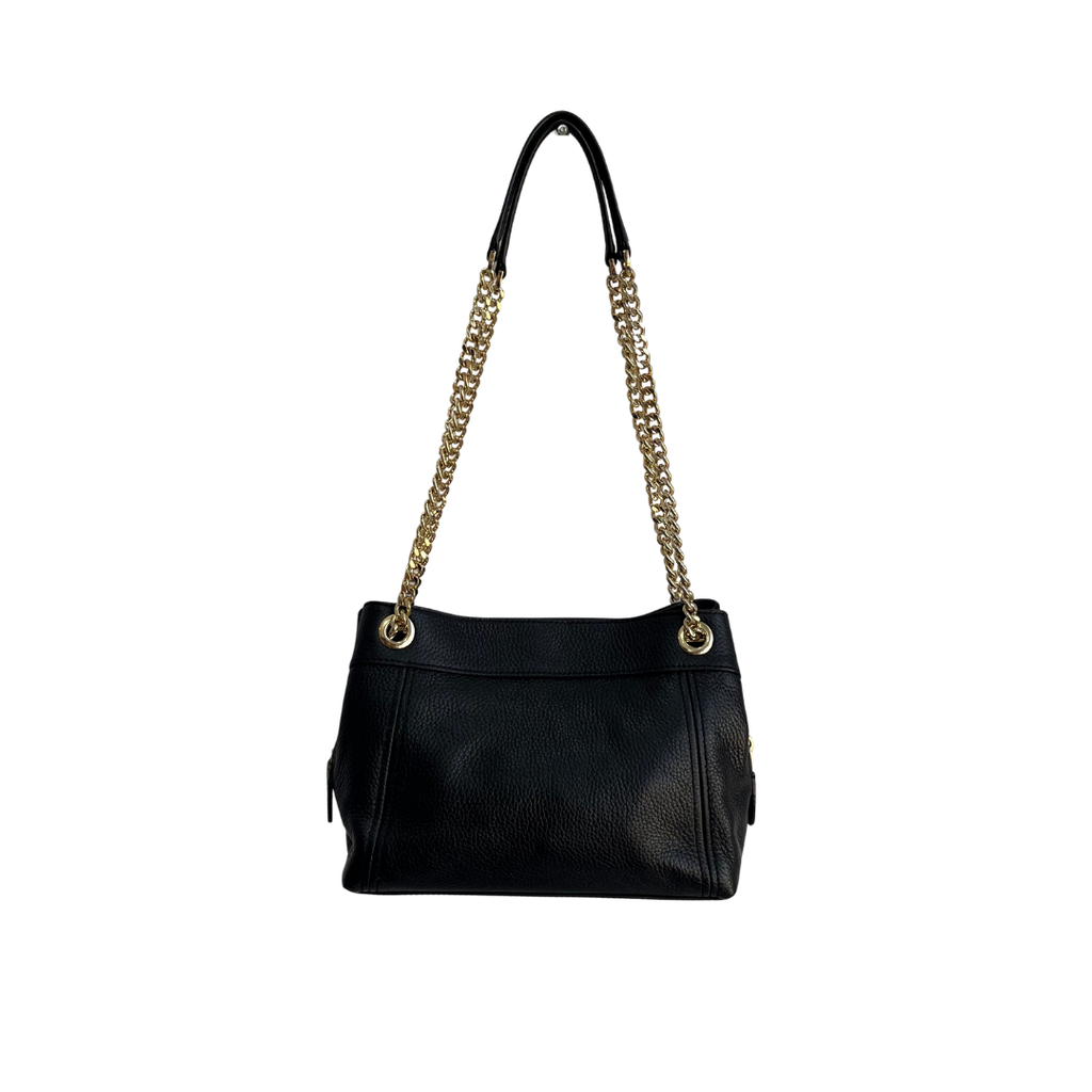 Michael Kors Black Pebbled Leather Jet Set Chain Shoulder Bag | Pre Loved |