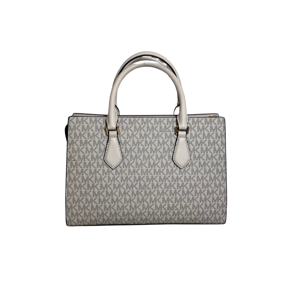 Michael Kors Cream Multi Signature Sheila Medium Logo Satchel Bag | Gently Used |