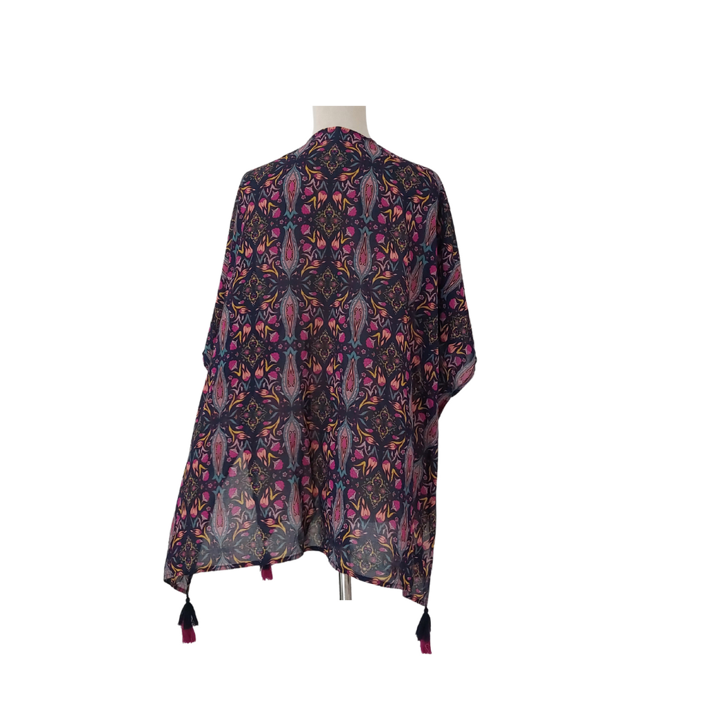 Xhileration Navy Multi-colour Printed Cover-Up | Brand New |