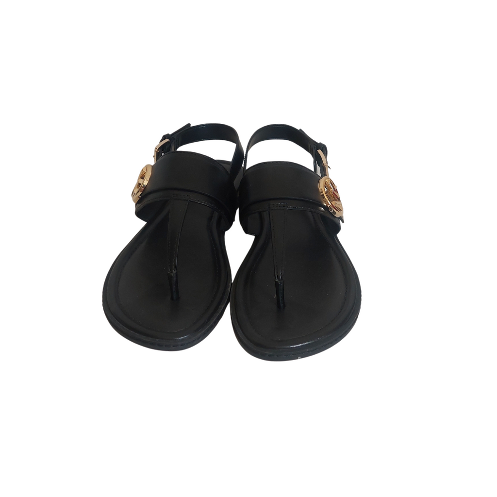 Michael Kors Black Leather 'Carmen' Sandals | Gently Used |