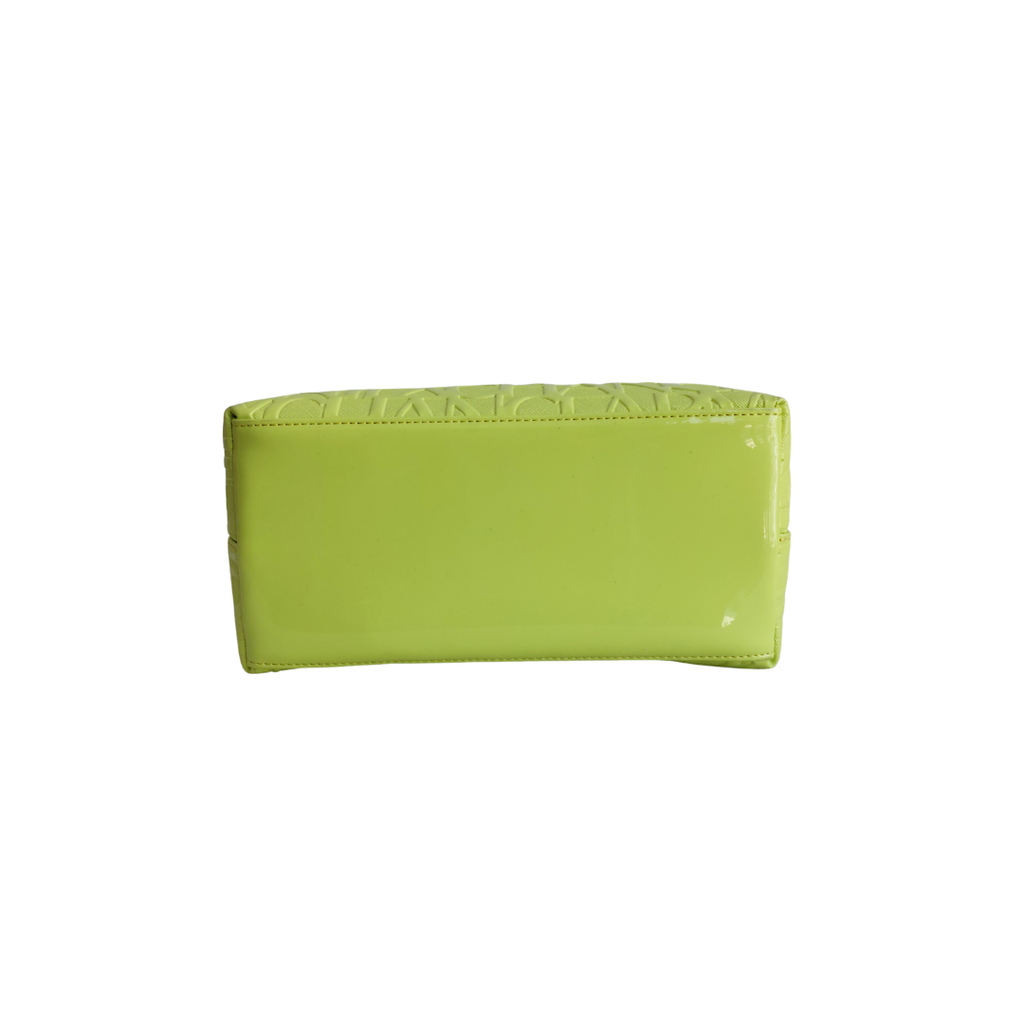 Armani Exchange Light Green Leatherette Liz Glossy Tote Bag | Brand New |