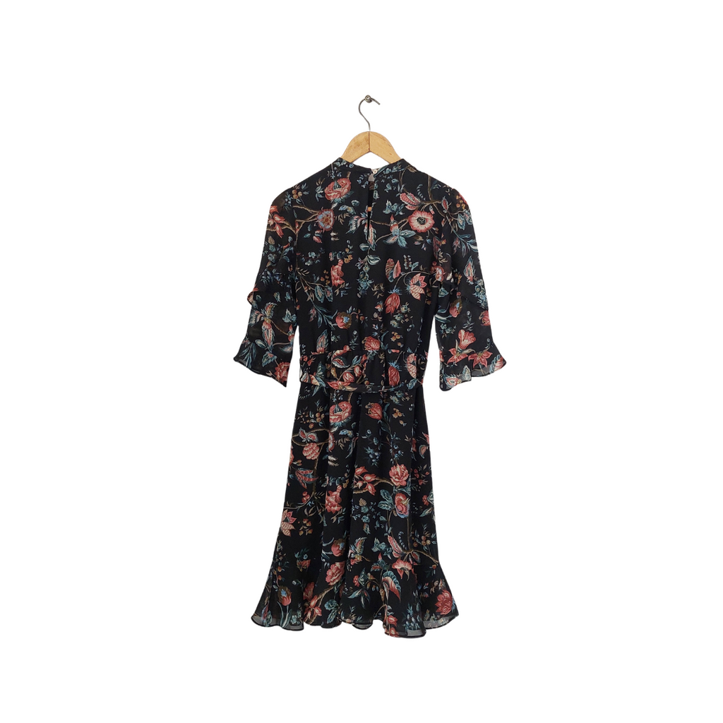 Oasis Black Floral Printed Knee-Length Dress | Gently Used |