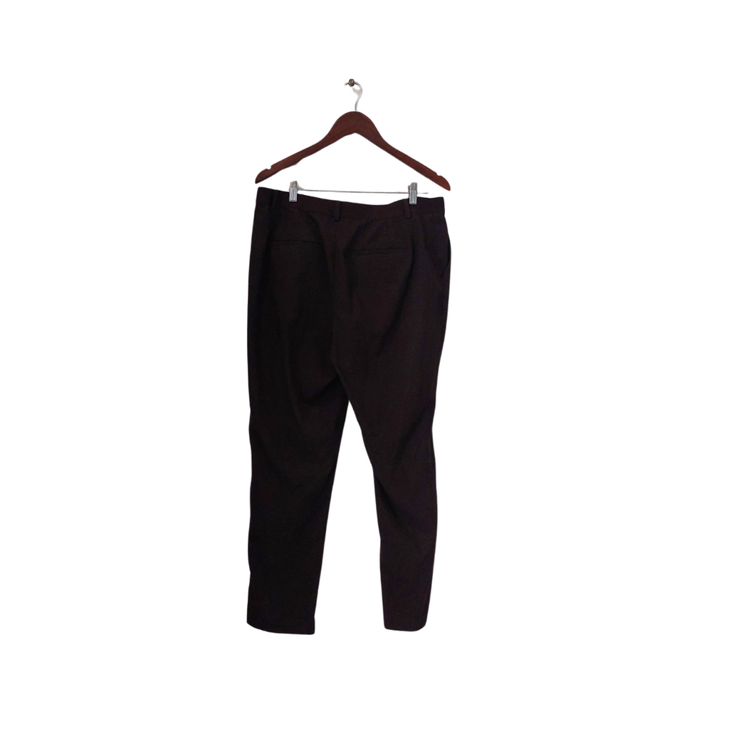 Uniqlo Dark Brown Elastic-waist Straight Pants | Pre Loved |