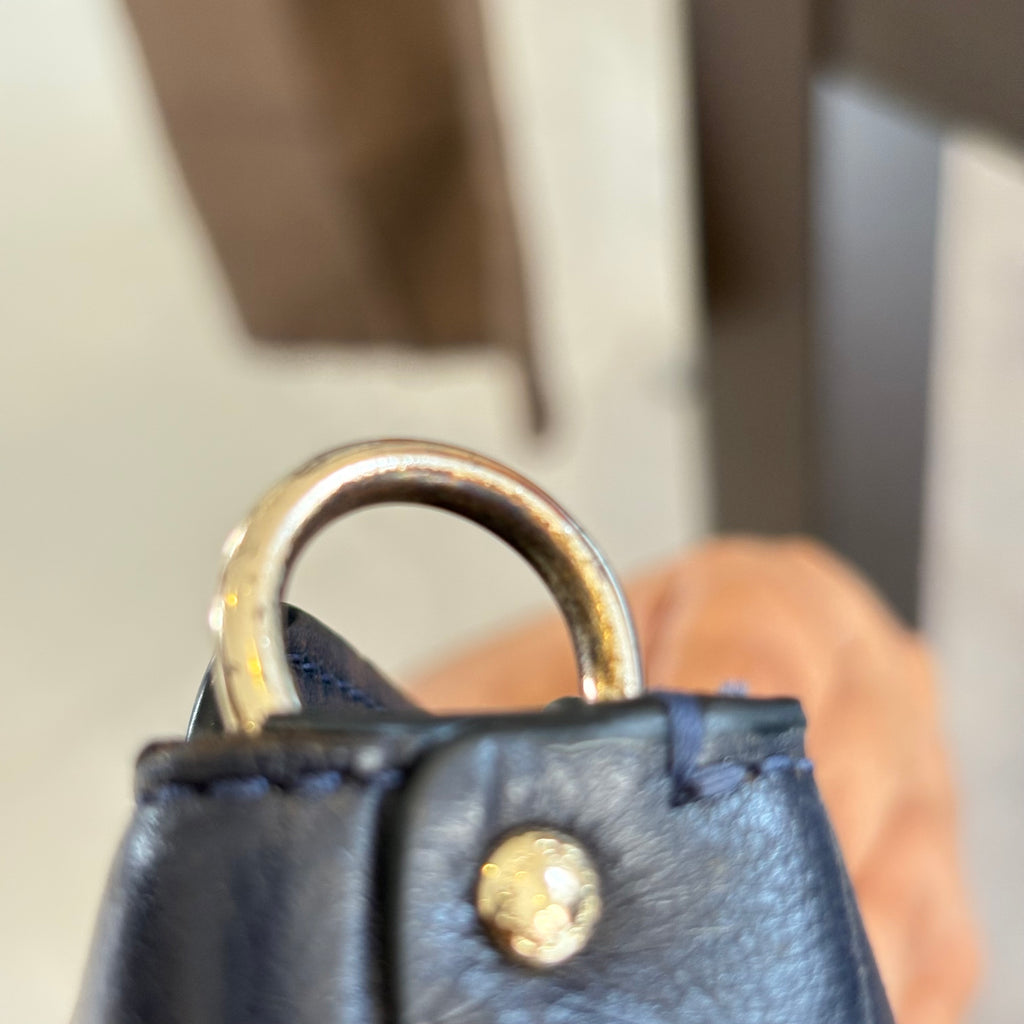 Coach Navy Crocodile Embossed Leather Crossbody Bag | Pre Loved |