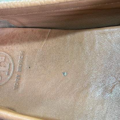 Tory Burch Kira Driver Beige Tumble Leather Driving Flat Moccasin | Pre Loved |