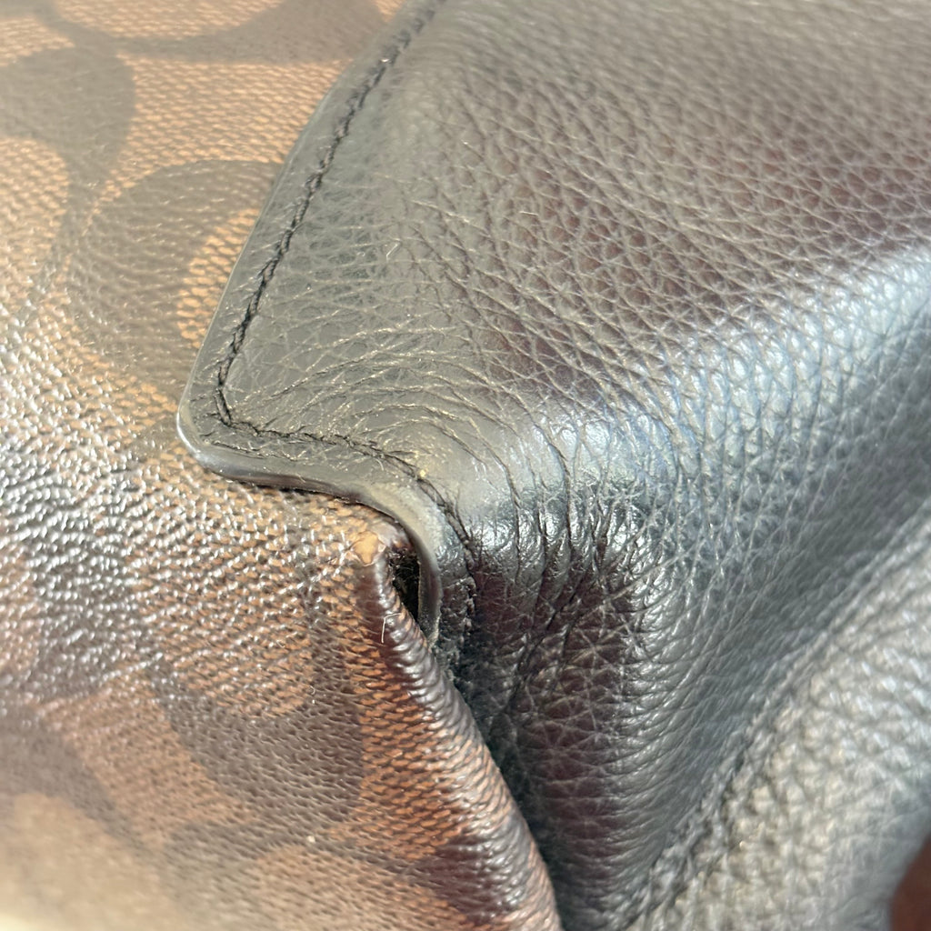 Coach Black & Brown Pebble leather Kacey Satchel Bag | Pre Loved |