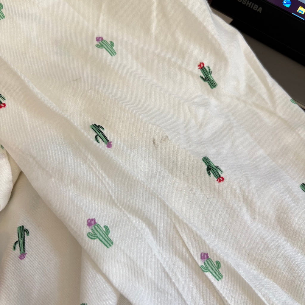 Old Navy Cactus Print White Button-down Collared Shirt | Pre Loved |
