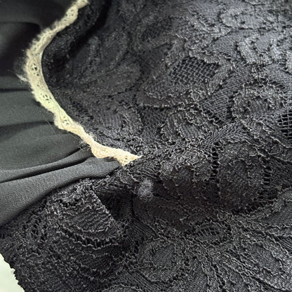 Mango Black Mock Neck Lace Top | Gently Used |